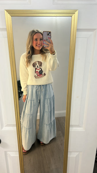 All American Pup Knit Sweater