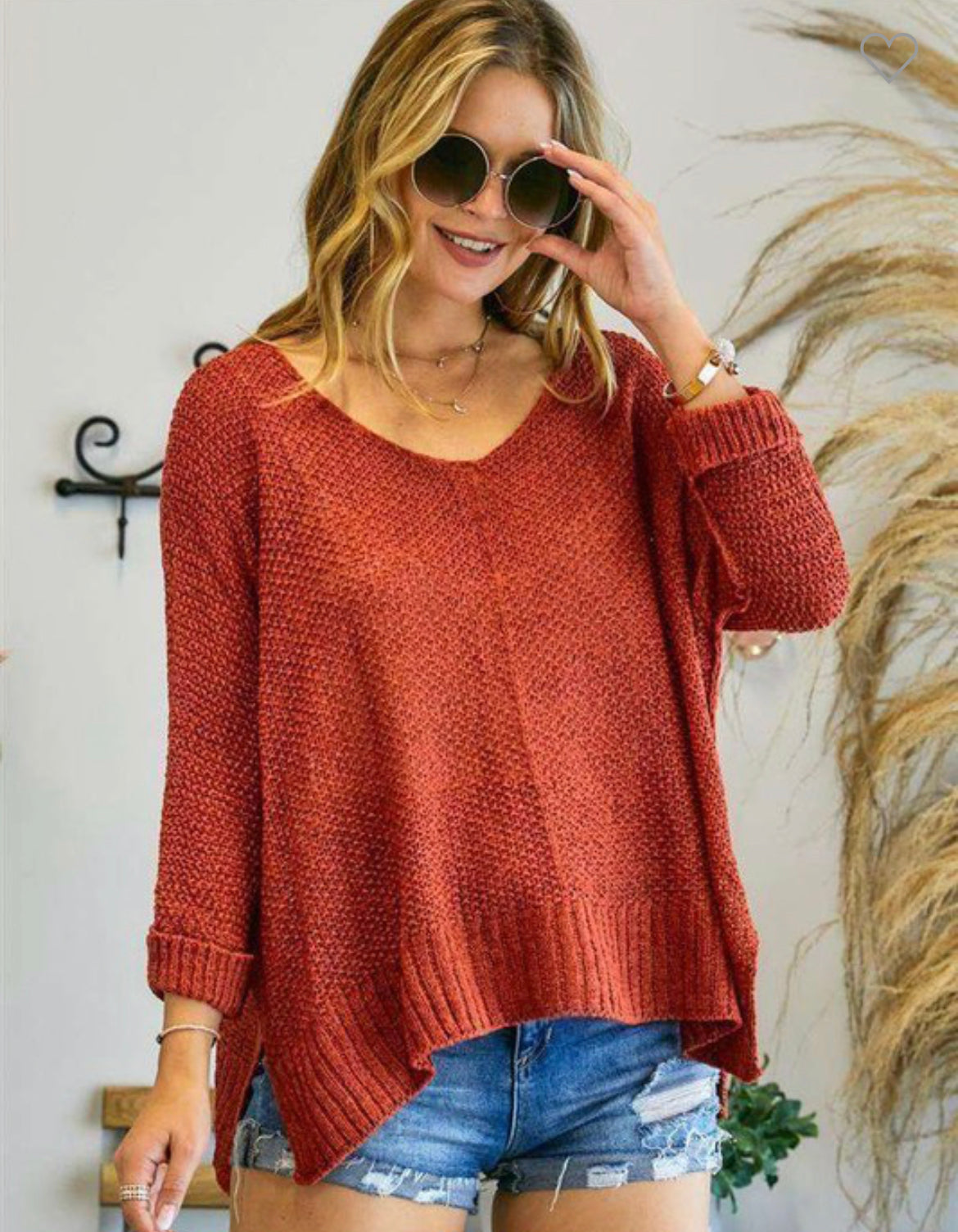 The Willow Crochet Sweater in Rust