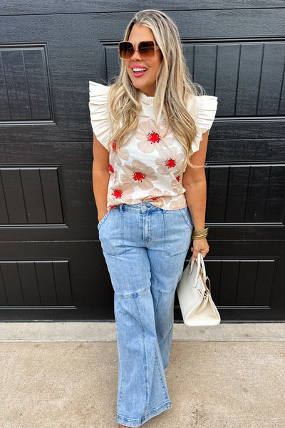 Madeline Ruffle Sleeve Top