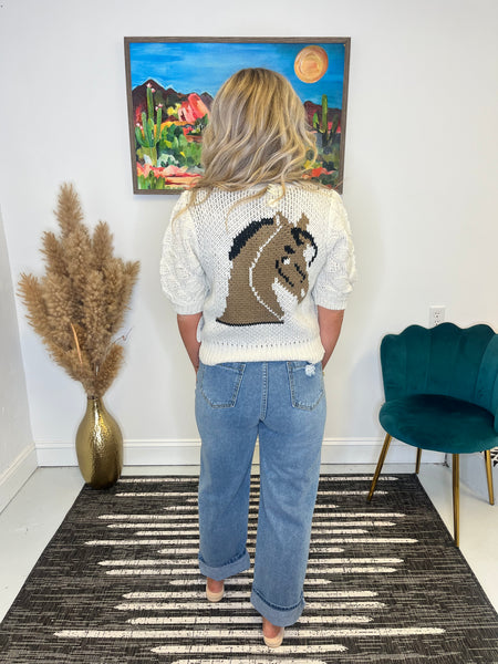 Knit Horse Cardigan