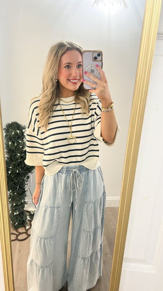 Coastal Breeze Striped Knit Top