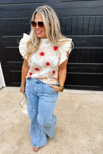 Madeline Ruffle Sleeve Top