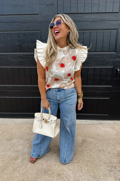 Madeline Ruffle Sleeve Top