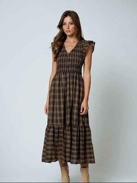 The Oakley Plaid Maxi Dress