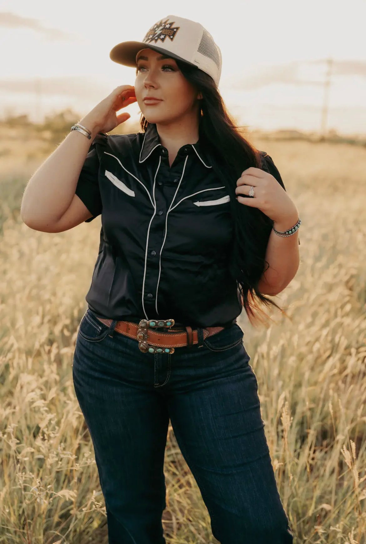 Rodeo Nights Satin Blouse