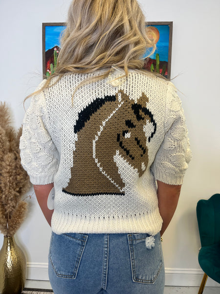 Knit Horse Cardigan