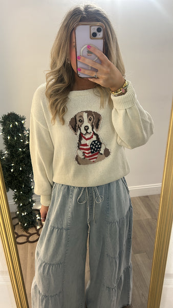All American Pup Knit Sweater