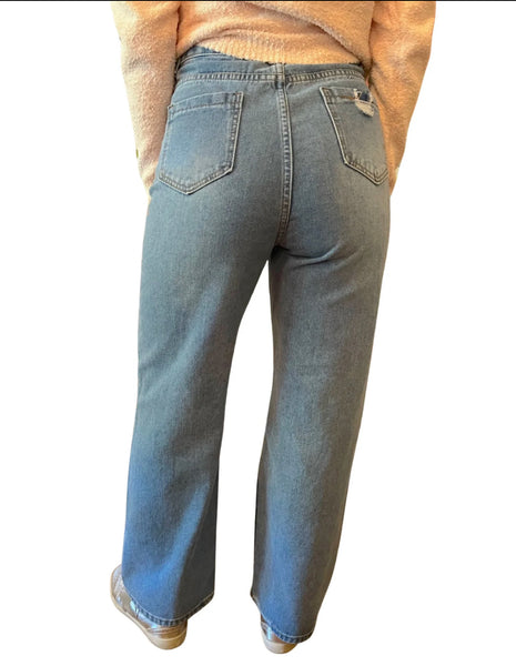 Theo Wide Leg Denim Jeans