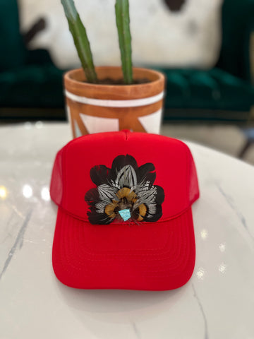 Red Feather Trucker Hat