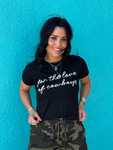 For The Love of Cowboys Cropped Tee