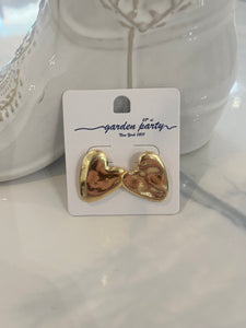 Hammered Heart Studs