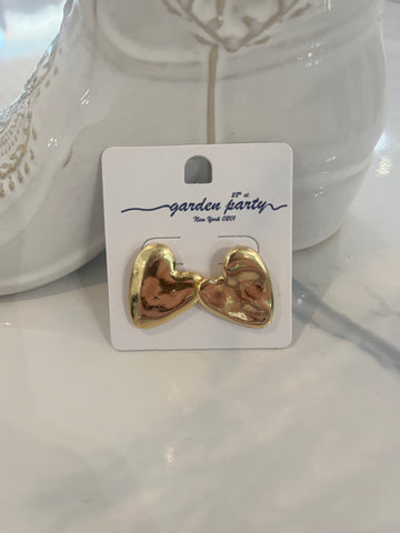 Hammered Heart Studs