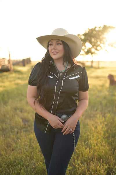 Rodeo Nights Satin Blouse