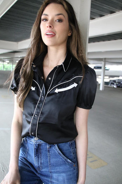 Rodeo Nights Satin Blouse