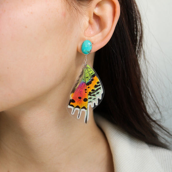 Butterfly Wings // American Turquoise + Sunset Moth Wing Earrings