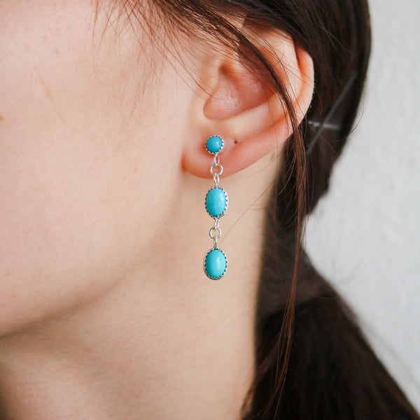 Turquoise Triple Drop Earrings