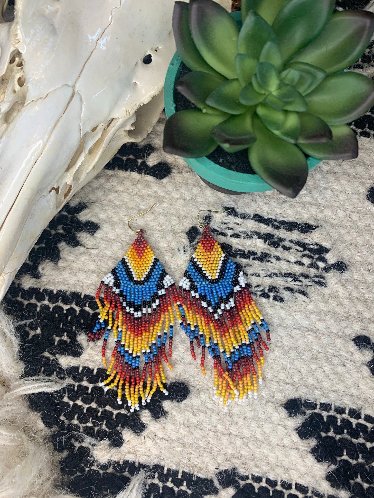 Southwestern Sunrise Beaded Earrings