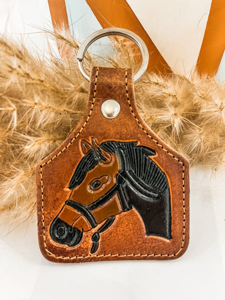 Tooled Eartag Keychain