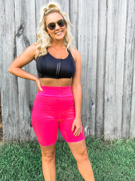 Velvet Biker Shorts