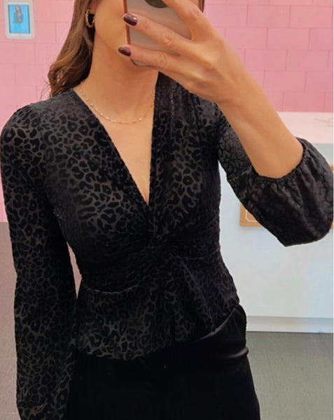 Velvet leopard top